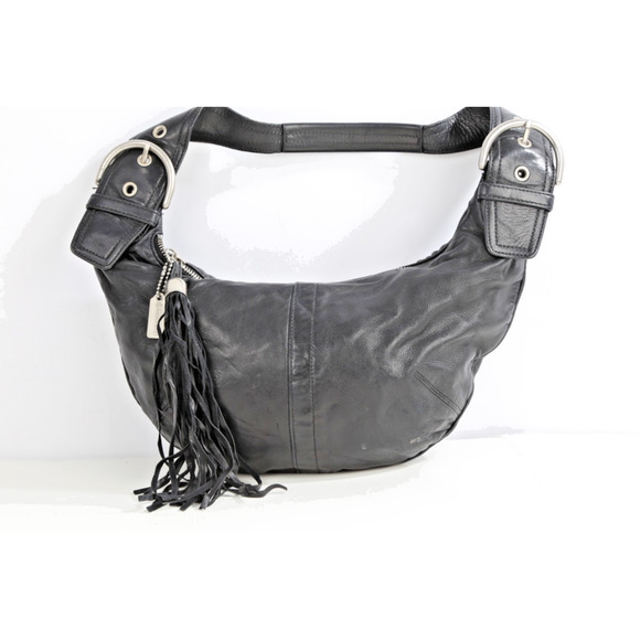 Vintage Coach Black Nappa Leather Ergo Slouch Hobo Bag 3669 Tortilla Tort Tassel - Picture 6 of 16